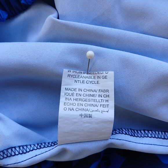 Blue Argyle Golden Dragon Graphic Print PJ Pants Large pajama bottoms trousers - Picture 6 of 13